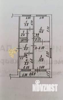 3-к квартира, вторичка, 67м2, 1/4 этаж