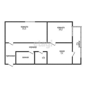 2-к квартира, вторичка, 43м2, 5/5 этаж