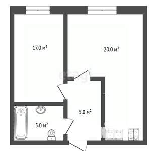1-к квартира, вторичка, 48м2, 8/9 этаж