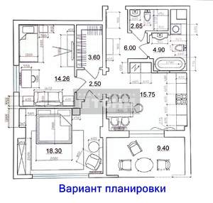 1-к квартира, вторичка, 80м2, 4/6 этаж