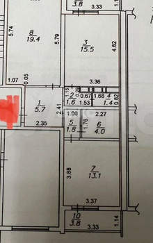 2-к квартира, вторичка, 63м2, 4/16 этаж