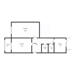 2-к квартира, вторичка, 51м2, 2/5 этаж
