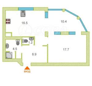 1-к квартира, вторичка, 59м2, 9/10 этаж