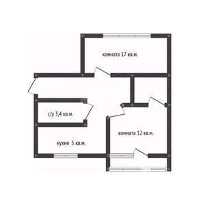 2-к квартира, вторичка, 47м2, 3/5 этаж