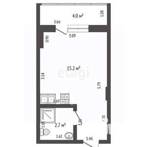 Студия квартира, вторичка, 31м2, 1/7 этаж