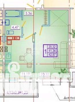 1-к квартира, вторичка, 45м2, 7/7 этаж