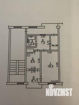 2-к квартира, вторичка, 47м2, 2/5 этаж