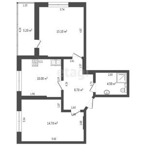 2-к квартира, вторичка, 53м2, 4/7 этаж