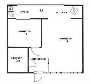 1-к квартира, вторичка, 28м2, 5/5 этаж