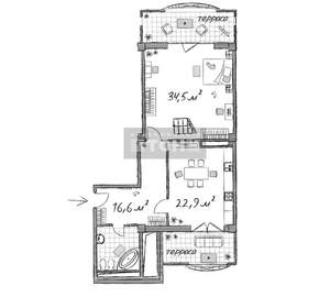 2-к квартира, вторичка, 109м2, 4/6 этаж