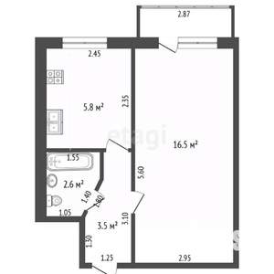 1-к квартира, вторичка, 28м2, 2/4 этаж