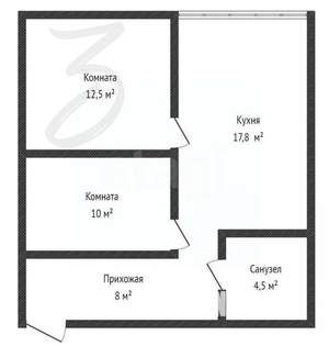 2-к квартира, вторичка, 52м2, 9/9 этаж