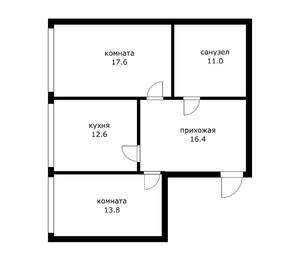 2-к квартира, вторичка, 71м2, 2/5 этаж