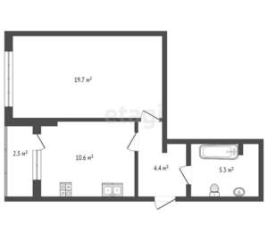 1-к квартира, вторичка, 43м2, 1/5 этаж
