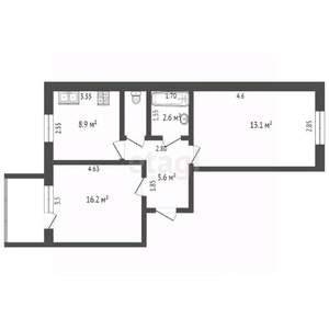 2-к квартира, вторичка, 48м2, 3/5 этаж