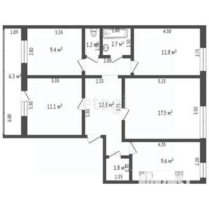 3-к квартира, вторичка, 85м2, 5/5 этаж