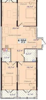 4-к квартира, вторичка, 113м2, 1/5 этаж