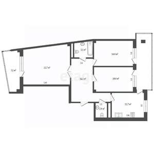 3-к квартира, вторичка, 105м2, 11/12 этаж