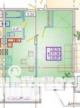 1-к квартира, вторичка, 45м2, 5/7 этаж