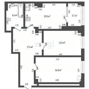 2-к квартира, вторичка, 67м2, 7/11 этаж