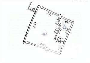 Студия квартира, вторичка, 29м2, 2/2 этаж