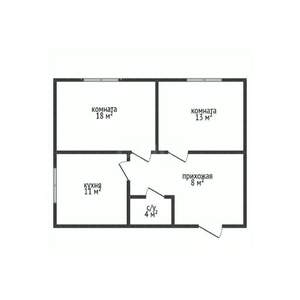 2-к квартира, вторичка, 54м2, 4/5 этаж