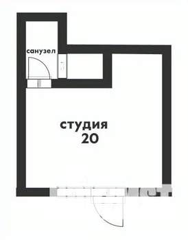 Студия квартира, вторичка, 20м2, 1/9 этаж