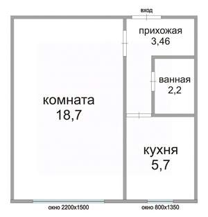 1-к квартира, вторичка, 30м2, 6/9 этаж