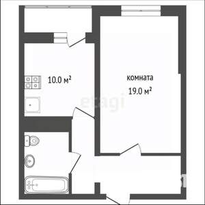 1-к квартира, вторичка, 40м2, 4/9 этаж