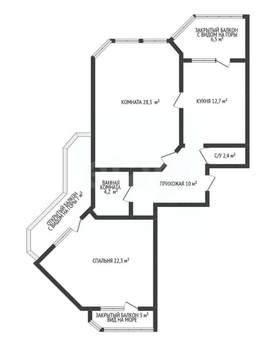 2-к квартира, вторичка, 80м2, 6/9 этаж