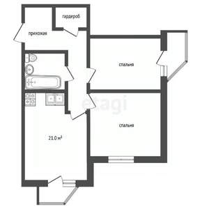 2-к квартира, вторичка, 83м2, 3/7 этаж