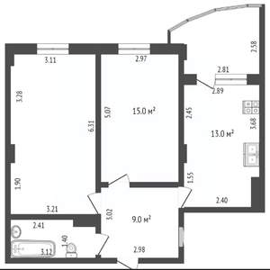 2-к квартира, вторичка, 62м2, 3/9 этаж