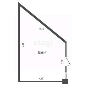Студия квартира, вторичка, 28м2, 1/3 этаж