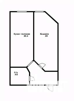 1-к квартира, вторичка, 53м2, 8/8 этаж