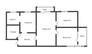 4-к квартира, вторичка, 61м2, 2/5 этаж