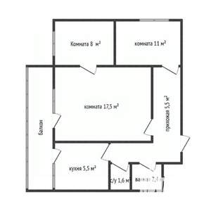 3-к квартира, вторичка, 52м2, 8/9 этаж