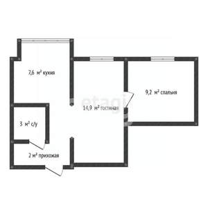 2-к квартира, вторичка, 37м2, 1/5 этаж