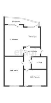 3-к квартира, вторичка, 84м2, 3/5 этаж