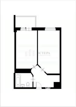 1-к квартира, вторичка, 46м2, 1/4 этаж