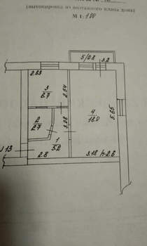 1-к квартира, вторичка, 33м2, 5/5 этаж