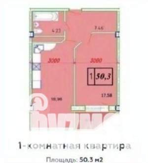 1-к квартира, вторичка, 53м2, 7/8 этаж