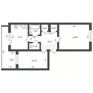 2-к квартира, вторичка, 52м2, 4/5 этаж