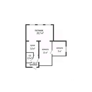 3-к квартира, вторичка, 57м2, 2/5 этаж