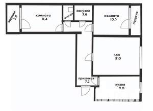 3-к квартира, вторичка, 62м2, 6/9 этаж
