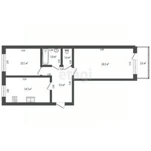 2-к квартира, вторичка, 61м2, 1/3 этаж