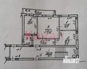 3-к квартира, вторичка, 52м2, 2/9 этаж