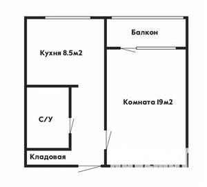 1-к квартира, вторичка, 37м2, 1/9 этаж