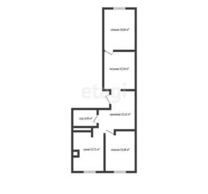 3-к квартира, вторичка, 73м2, 8/8 этаж