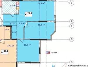 2-к квартира, вторичка, 74м2, 3/6 этаж