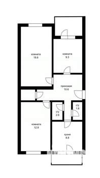 3-к квартира, вторичка, 65м2, 4/5 этаж